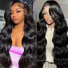Holiden 250% Density Body Wave Lace Front Wigs Human Hair 30 Inch 13x4 HD Lace Front Wigs Human Hair Pre Plucked Glueless Human Hair Wigs for Black Women Lace Frontal Black Wigs Human Hair