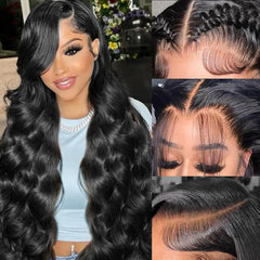 Smabuity Body Wave Lace Front Wigs Human Hair 13x6 HD Lace Front Wigs Human Hair Pre Plucked Body Wave Human Hair Wig 180% Density Frontal Glueless Wigs Human Hair for Women 20 Inch