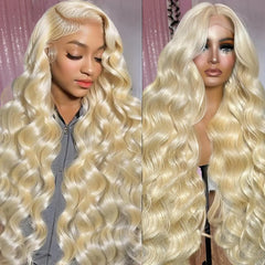 613 13x6 Lace Front Wig Human Hair 200 Density 613 Lace Front Wig Human Hair 32 Inch Body Wave Blonde Wig Human Hair